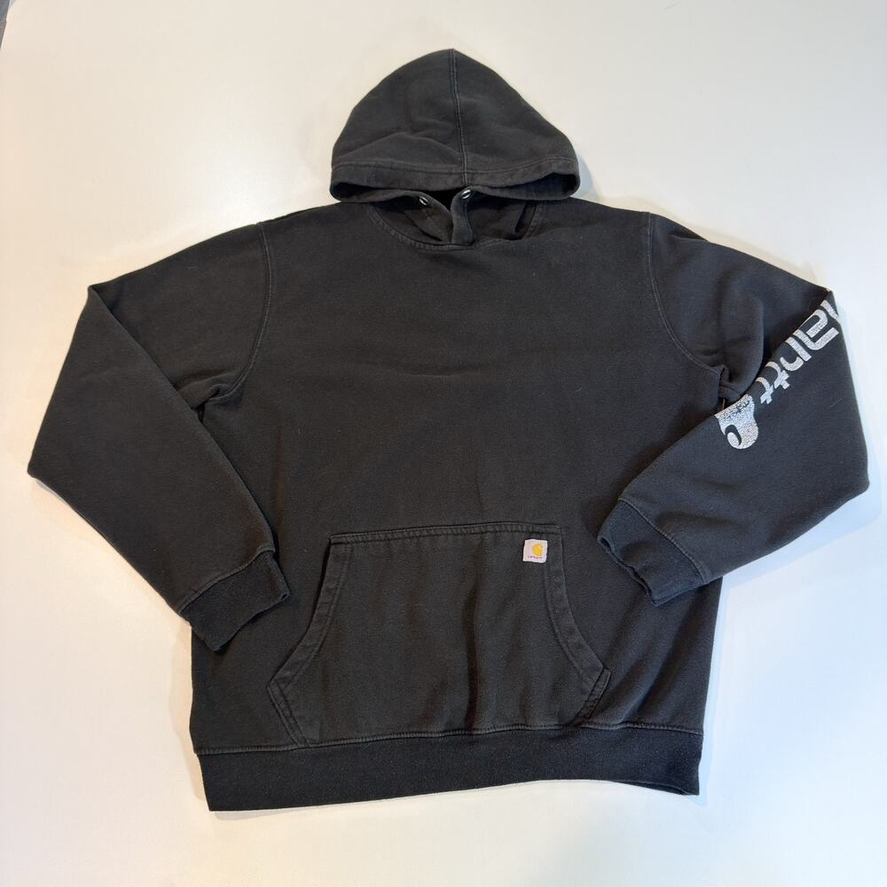 Carhartt Mens Medium M Loose Fit Heavyweight Black Workwear Durable Hoodie